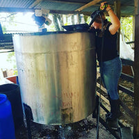 Dalila Solis working on their anaerobic processed beans