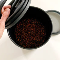 1 kilo Airscape coffee storage canister with coffee inside
